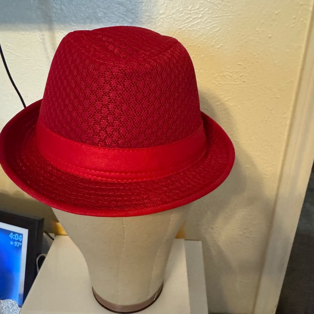 Stylish Red Fedora Hat